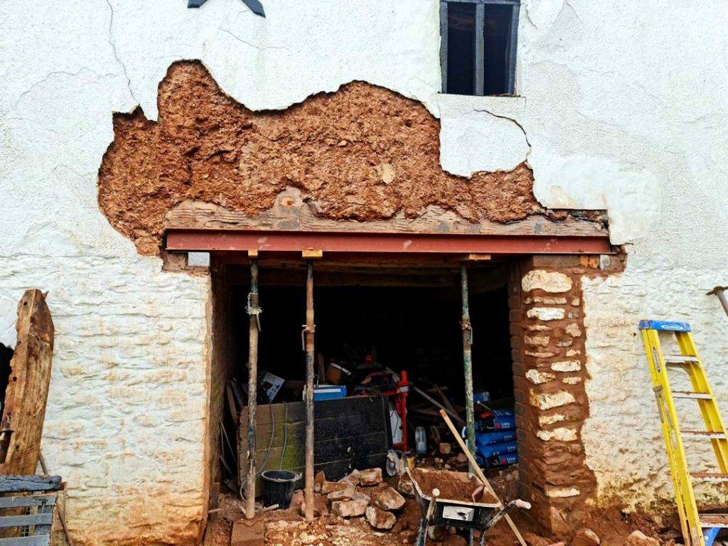 lintel being repaired